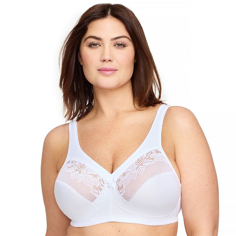 Glamorise Full-Figure MagicLift Wire-free Minimizer Support Bra 1003, Women's, Size: 42 D, White