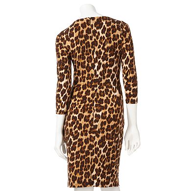 Women's Jennifer Lopez Leopard Ruched Sheath Dress