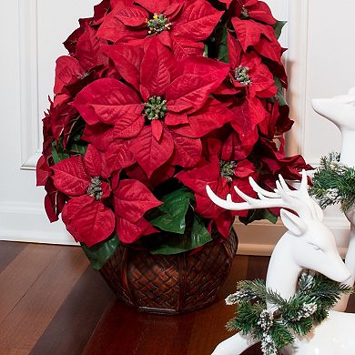 nearly natural Silk Poinsettia Floral Arrangement