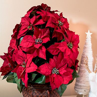 nearly natural Silk Poinsettia Floral Arrangement