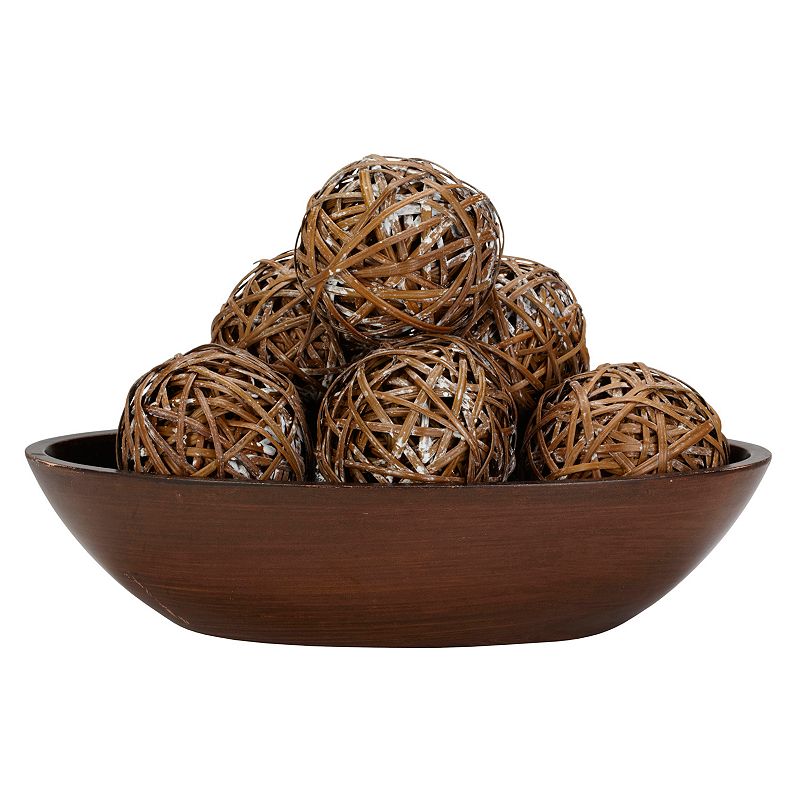 nearly natural 6-pc. Wicker Ball Set, Brown