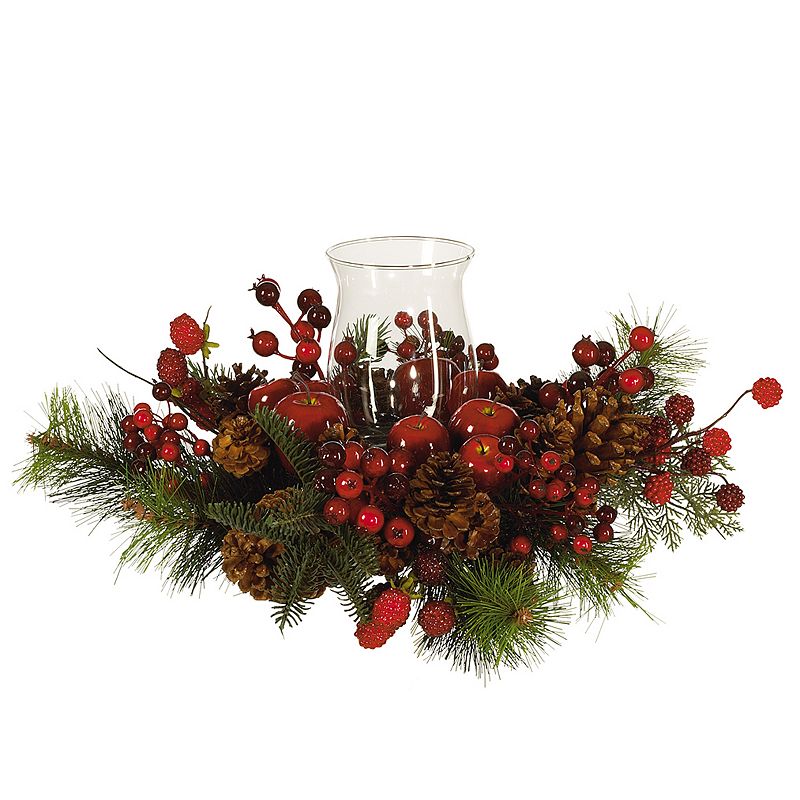nearly natural Berry Christmas Candelabrum Centerpiece, Red