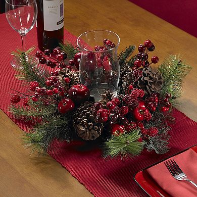 nearly natural Berry Christmas Candelabrum Centerpiece