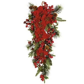 nearly natural Poinsettia Holiday Hanging Arrangement