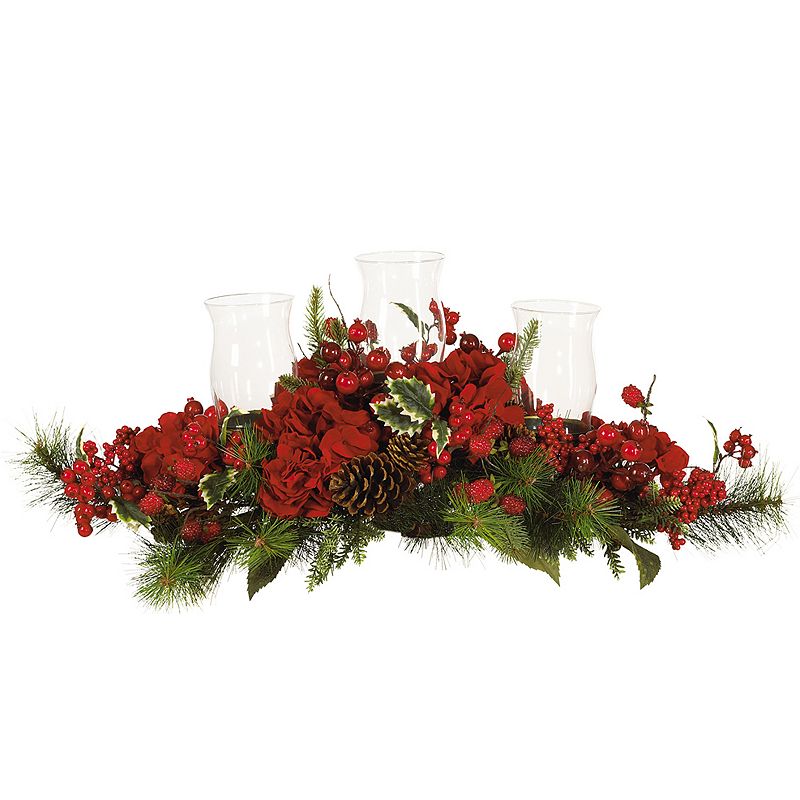 94273710 nearly natural Hydrangea Christmas Candelabrum Cen sku 94273710