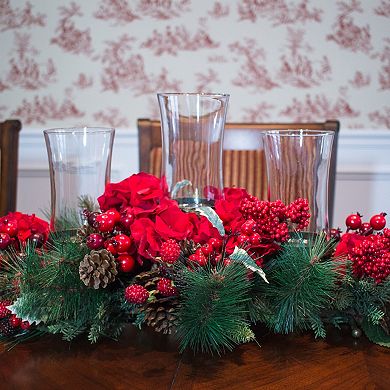 nearly natural Hydrangea Christmas Candelabrum Centerpiece