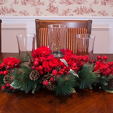 nearly natural Hydrangea Christmas Candelabrum Centerpiece