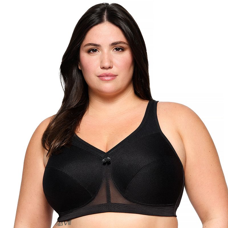 Plus Size Glamorise Full-Figure MagicLift Active Wire-free Support Bra 1005, Women's, Size: 42 D, Black
