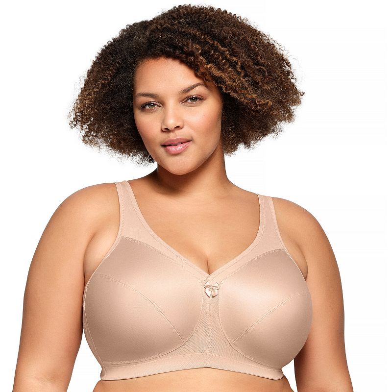Plus Size Glamorise Full-Figure MagicLift Active Wire-free Support Bra 1005, Women's, Size: 46 J, Cafe