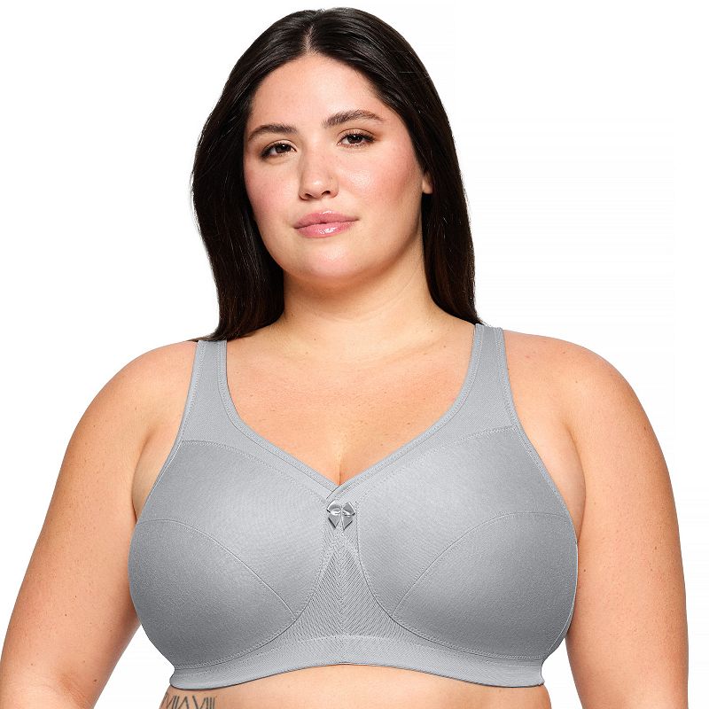 Plus Size Glamorise Full-Figure MagicLift Active Wire-free Support Bra 1005, Women's, Size: 40 C, Gray