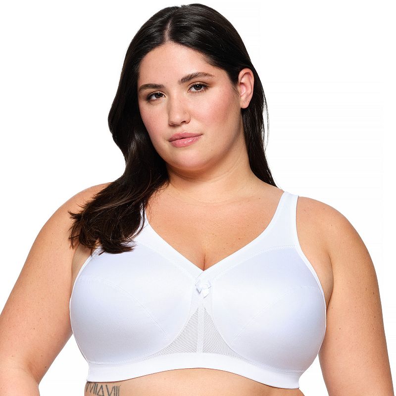 Plus Size Glamorise Full-Figure MagicLift Active Wire-free Support Bra 1005, Women's, Size: 50 C, White