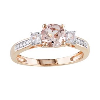 Stella Grace 10k Rose Gold Morganite & Lab-Created White Sapphire Ring
