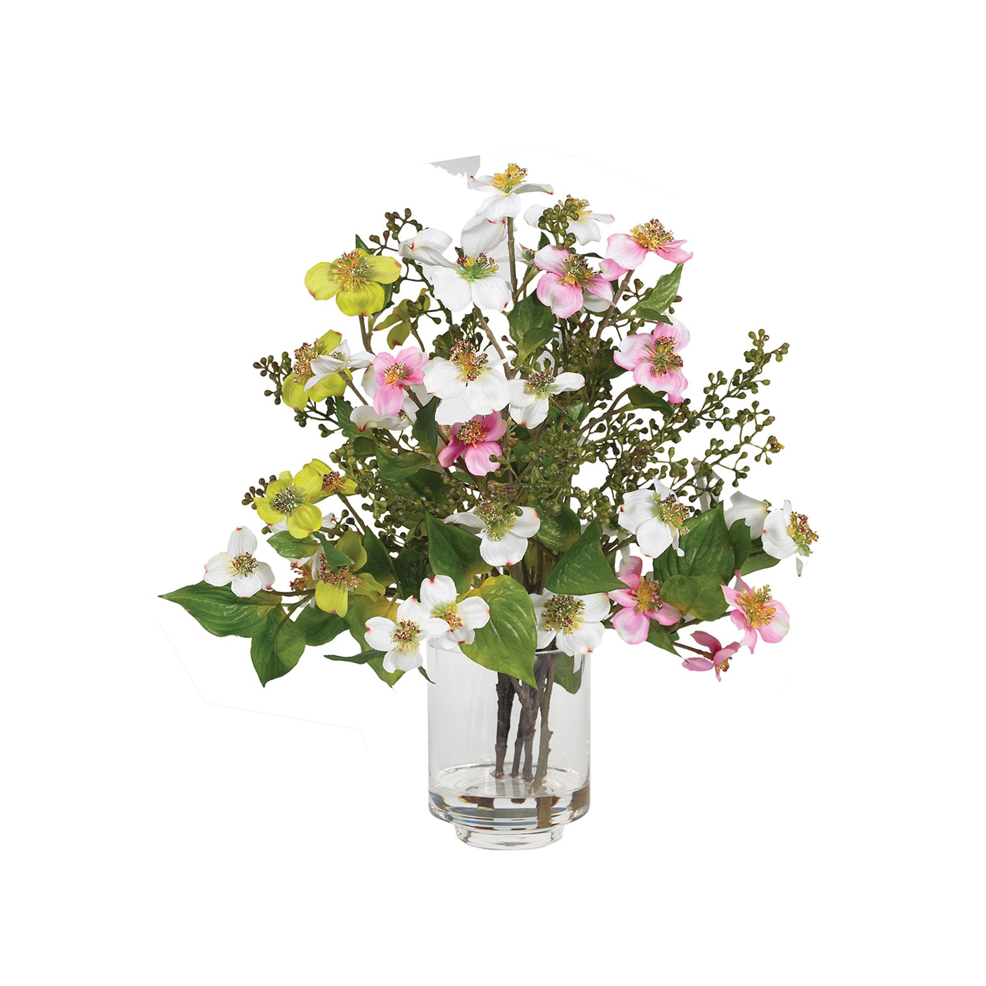 nearly natural Silk Dogwood Floral Arrangement, White