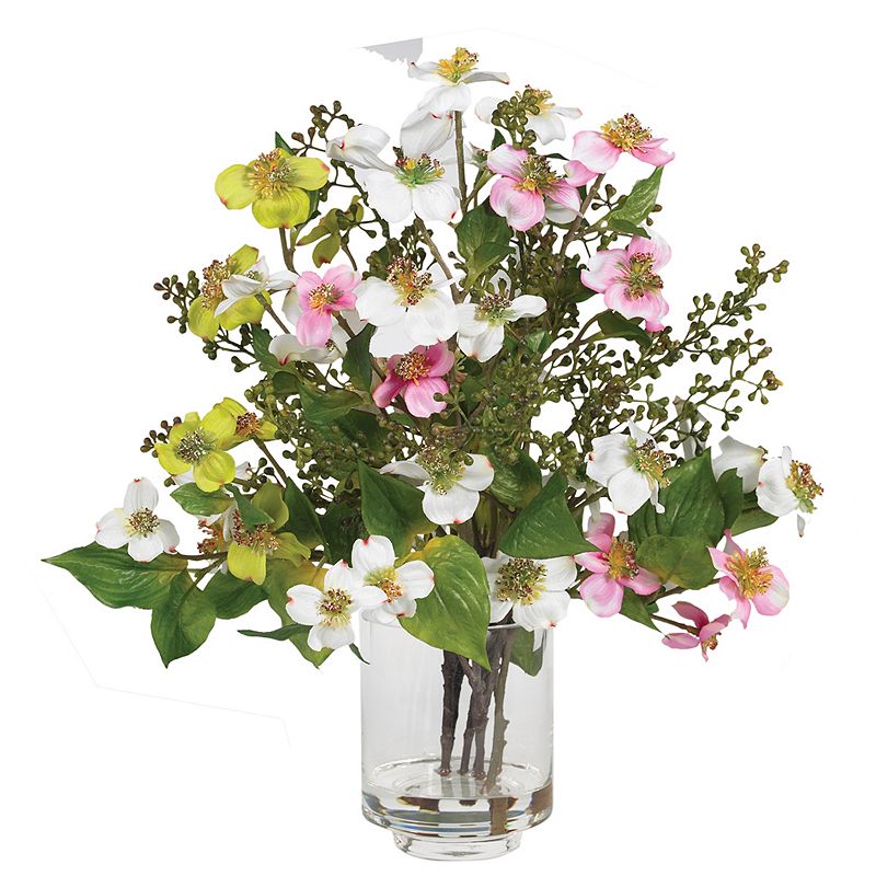 nearly natural Silk Dogwood Floral Arrangement, White