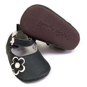 Baby Tommy Tickle Floral Applique Mary Jane Crib Shoes