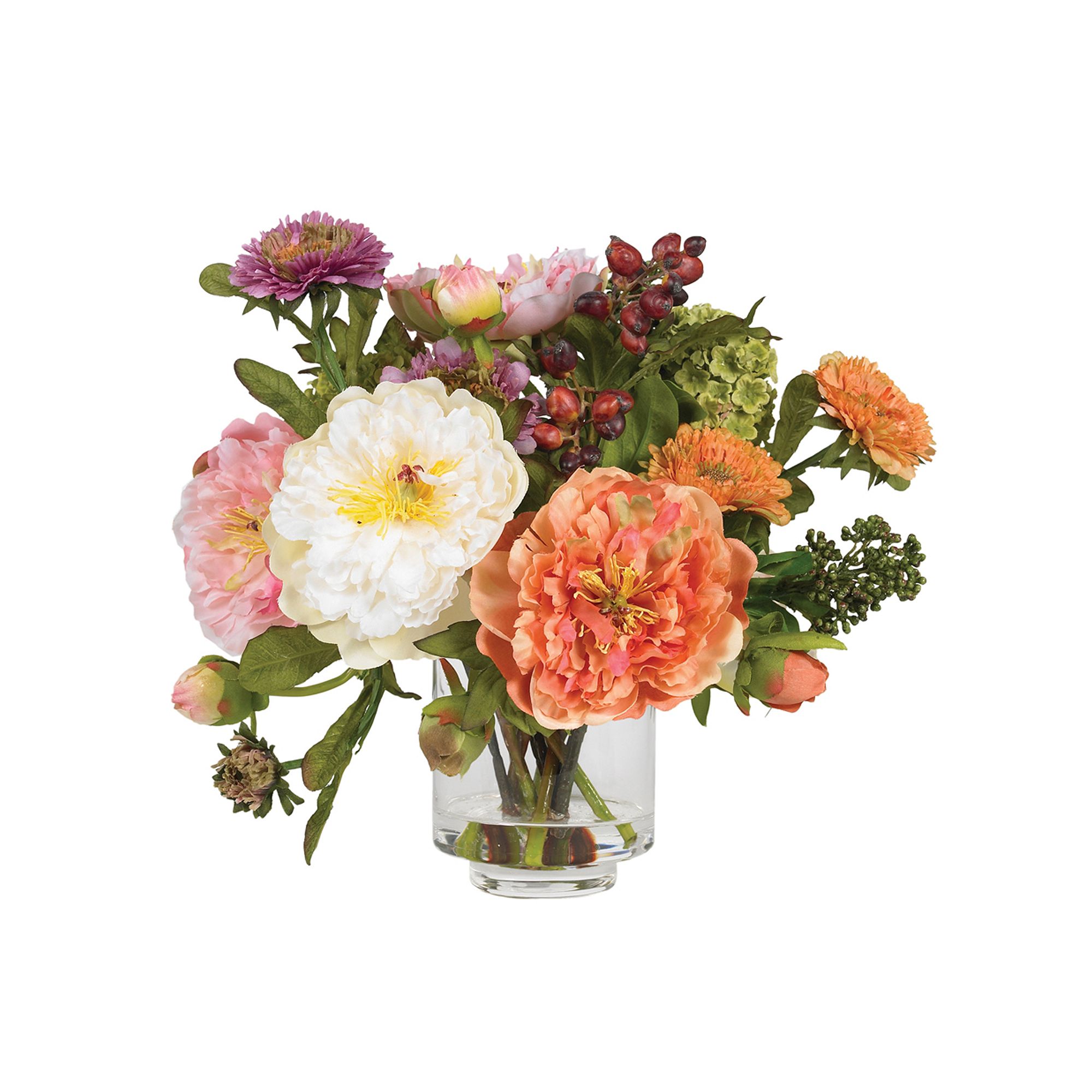 nearly natural Silk Peony Arrangement, Green