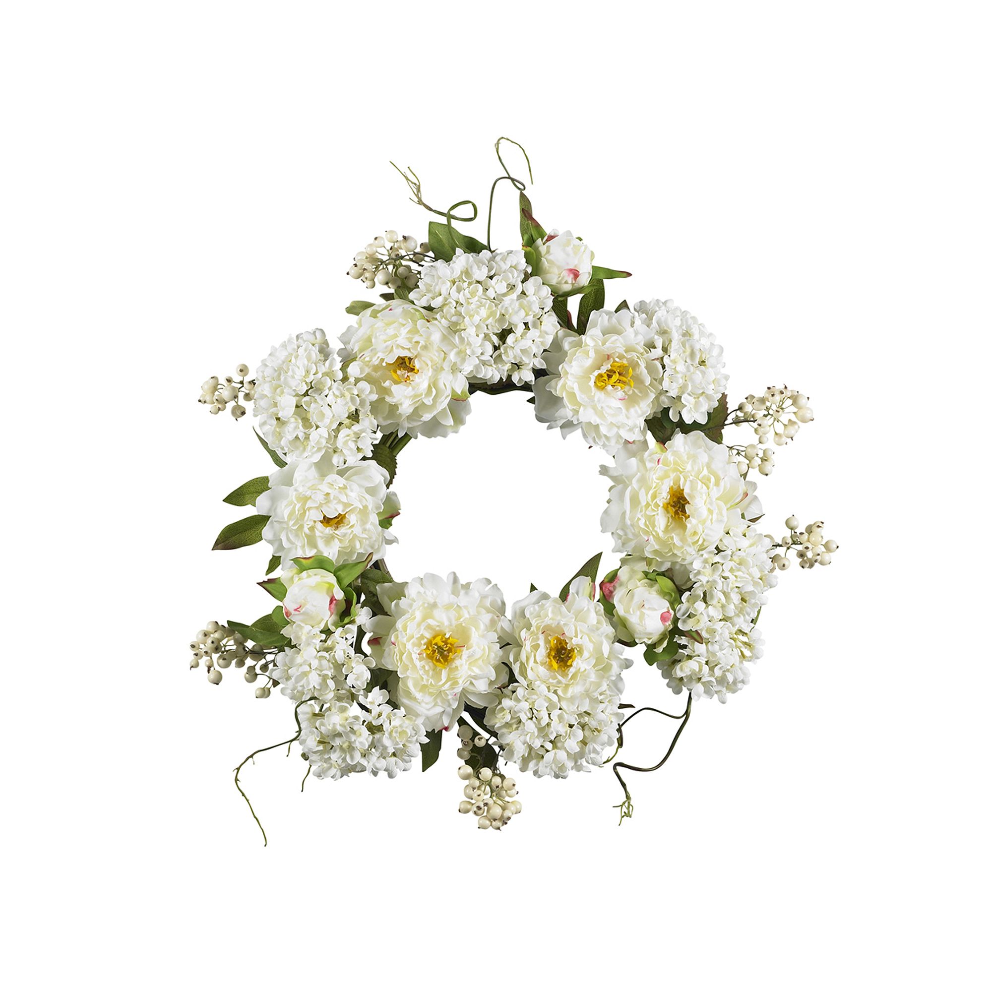 nearly natural Peony Hydrangea Wreath, White