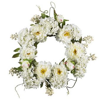 nearly natural Peony Hydrangea Wreath