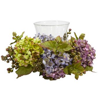nearly natural Silk Mixed Hydrangea Candelabrum Centerpiece