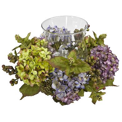 nearly natural Silk Mixed Hydrangea Candelabrum Centerpiece