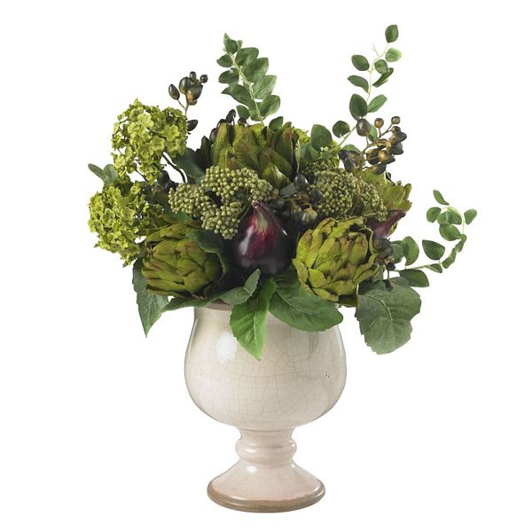 nearly natural Silk Artichoke & Hydrangea Arrangement