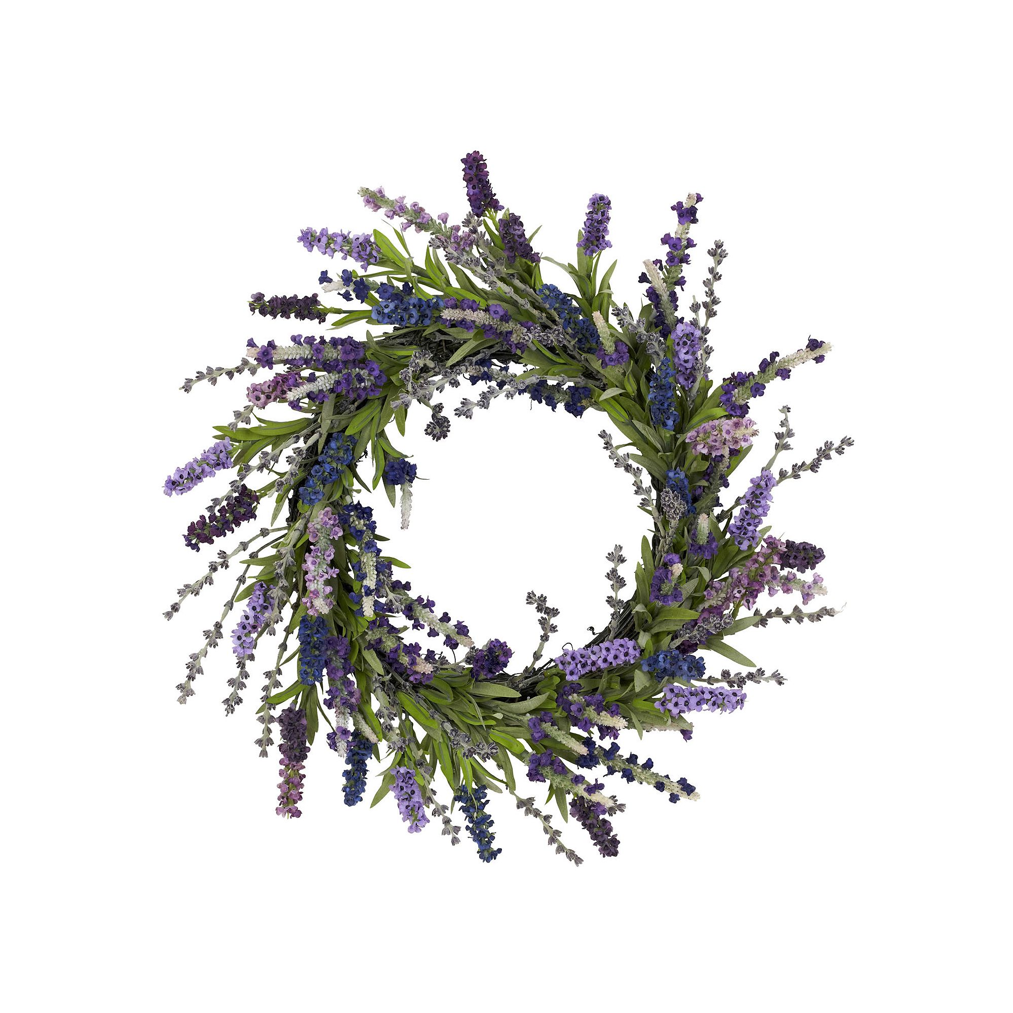 nearly natural 20-in. Silk Lavender Wreath, Purple