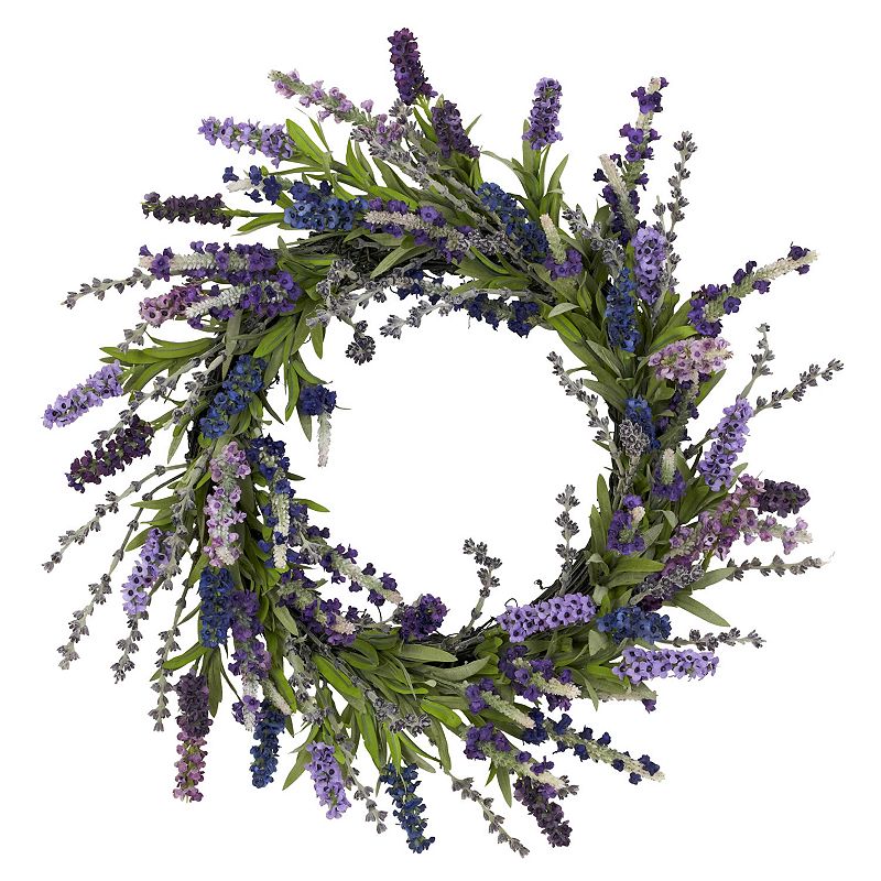 nearly natural 20-in. Silk Lavender Wreath, Purple