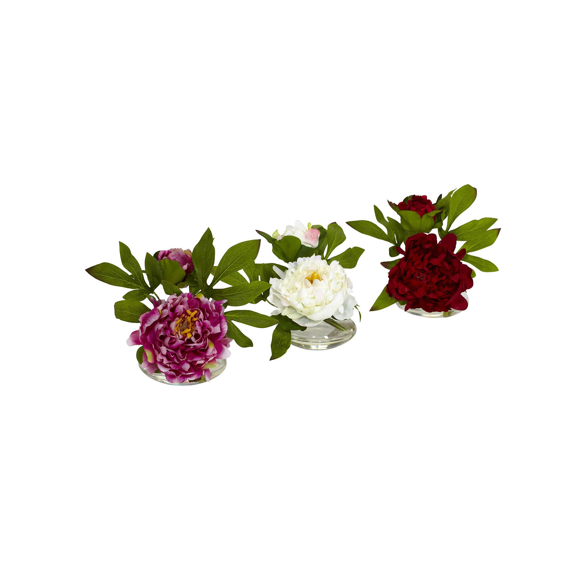 nearly natural 3-pc. Silk Peony Flower Set, Green