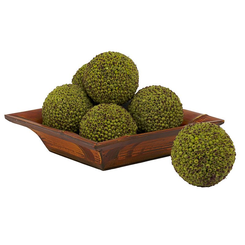94274334 nearly natural 6-pc. Berry Sphere Decor Set, Green sku 94274334