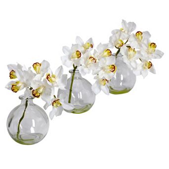 nearly natural 3 pc Silk Cymbidium Flower Set
