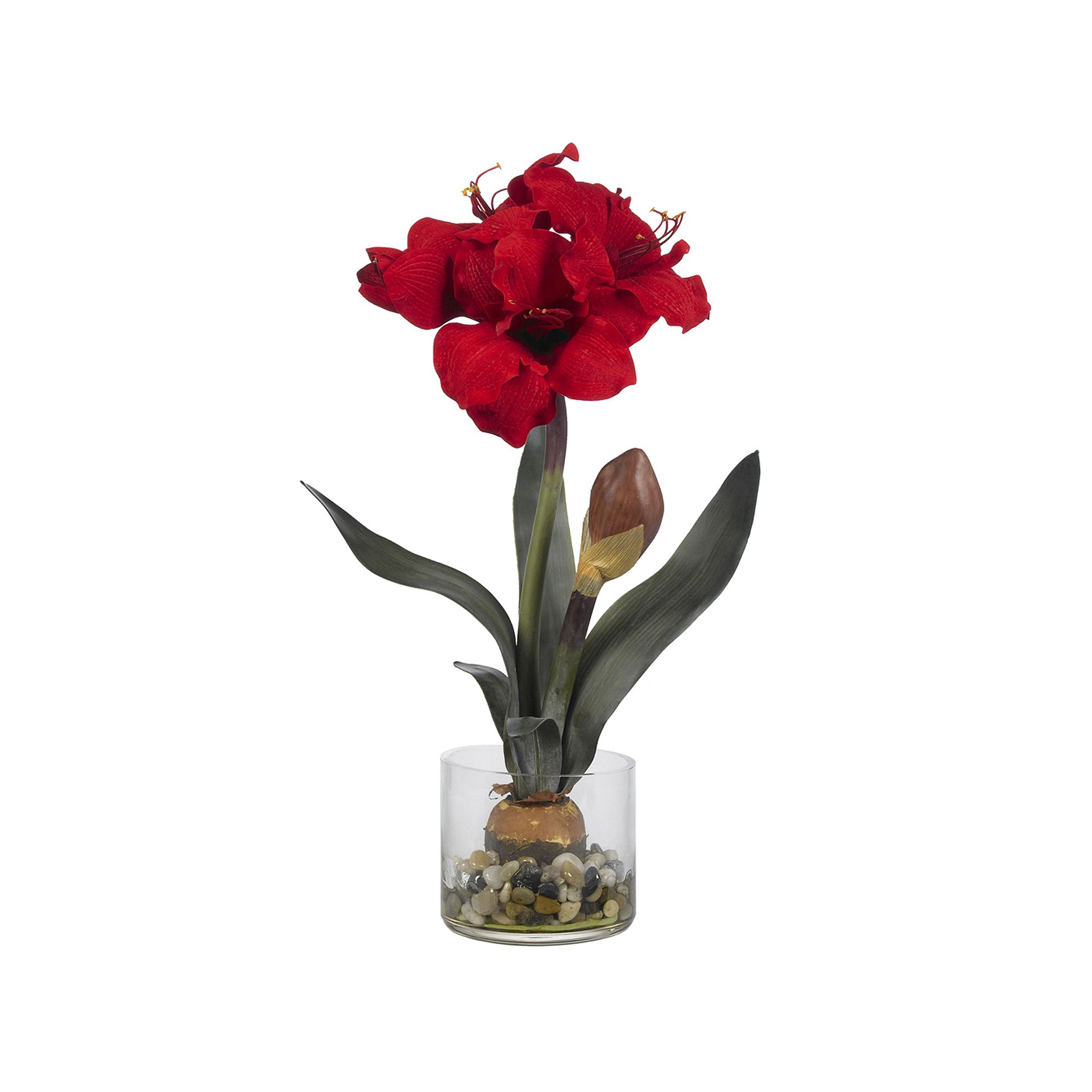 nearly natural Silk Amaryllis Floral Arrangement, Red