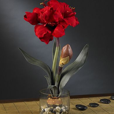 nearly natural Silk Amaryllis Floral Arrangement