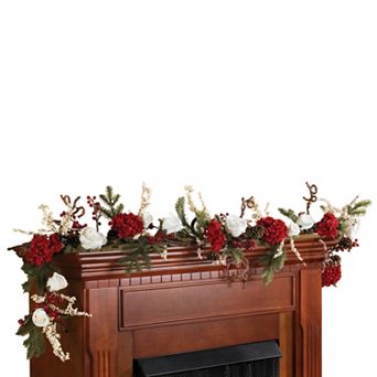 nearly natural 72 in Hydrangea with White Roses Garland