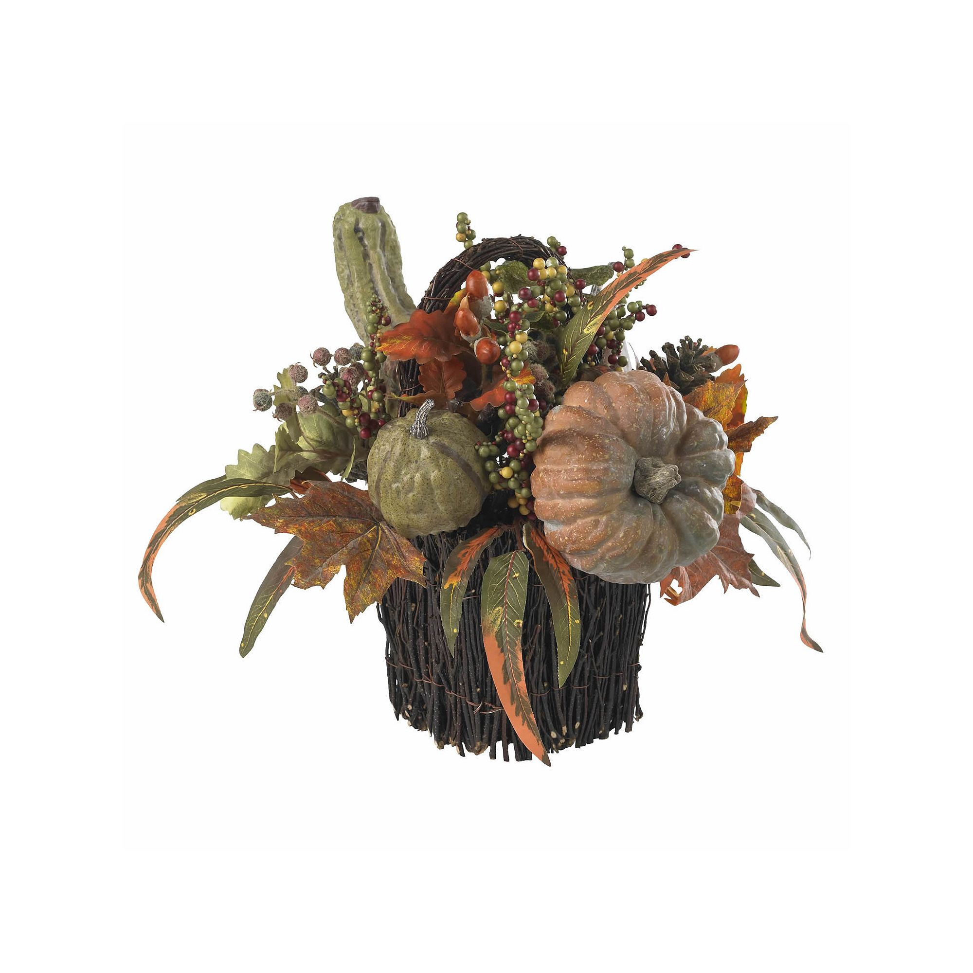 nearly natural Fall Pumpkin & Berry Table Arrangement, Green