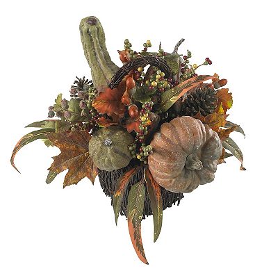 nearly natural Fall Pumpkin and Berry Table Arrangement