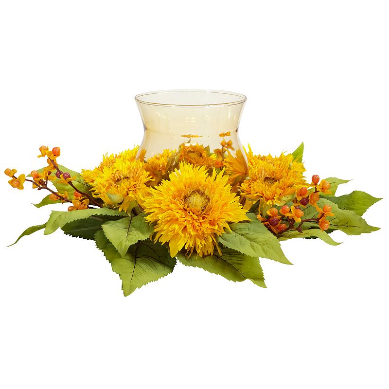 94275763 nearly natural Golden Sunflower Candelabrum Silk F sku 94275763