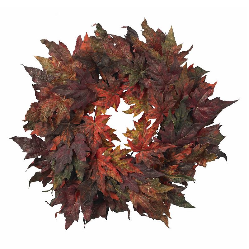 nearly natural 30-in. Maple Leaf Wreath, Orange