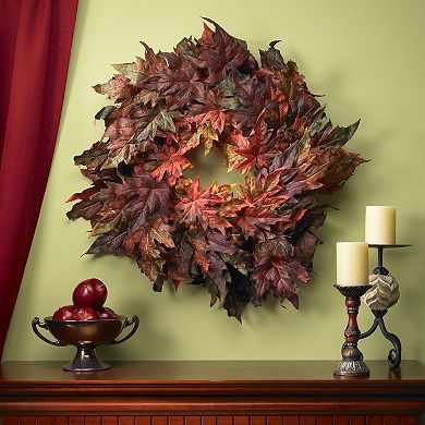 nearly natural 30-in. Maple Leaf Wreath