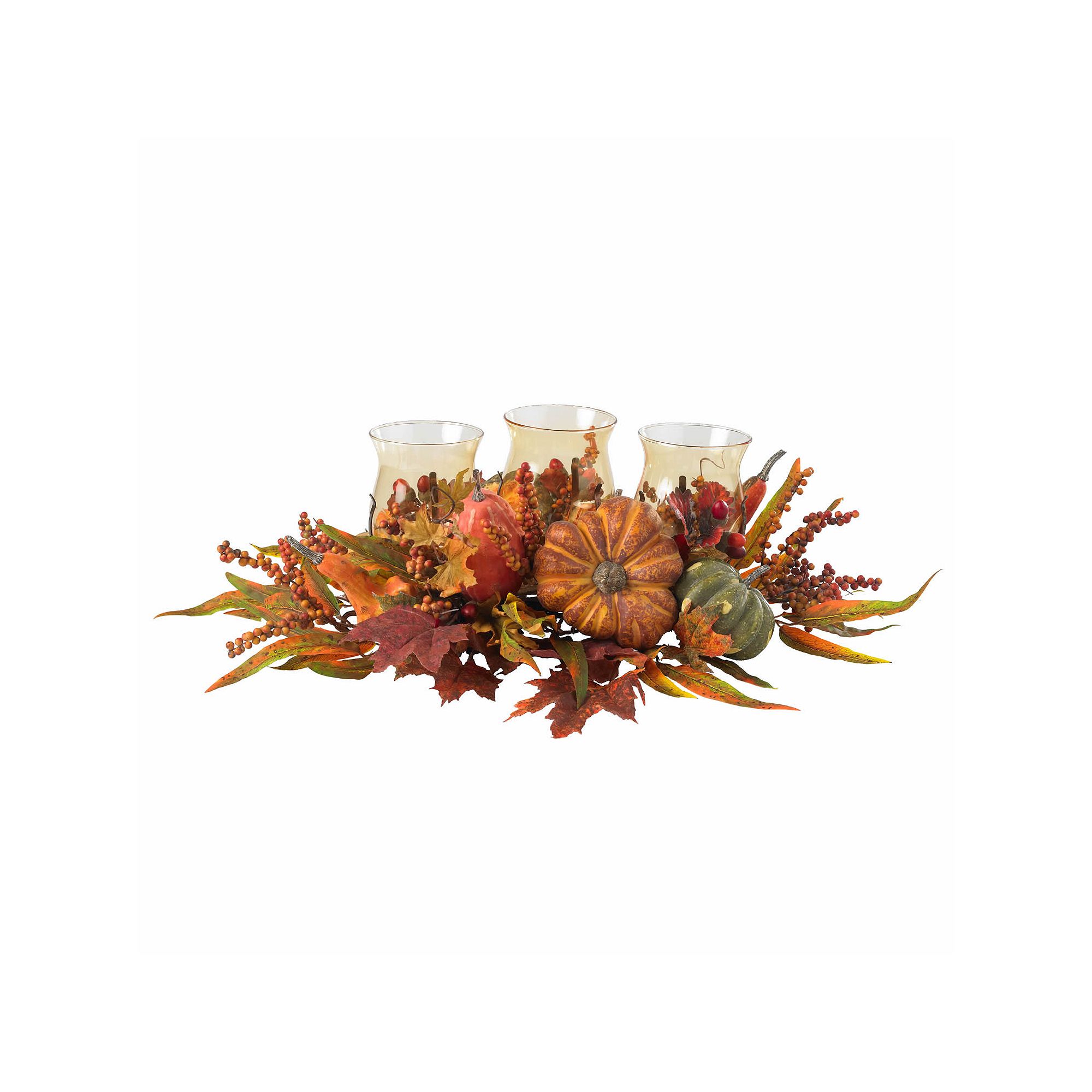 nearly natural Harvest Triple Candelabrum, Orange