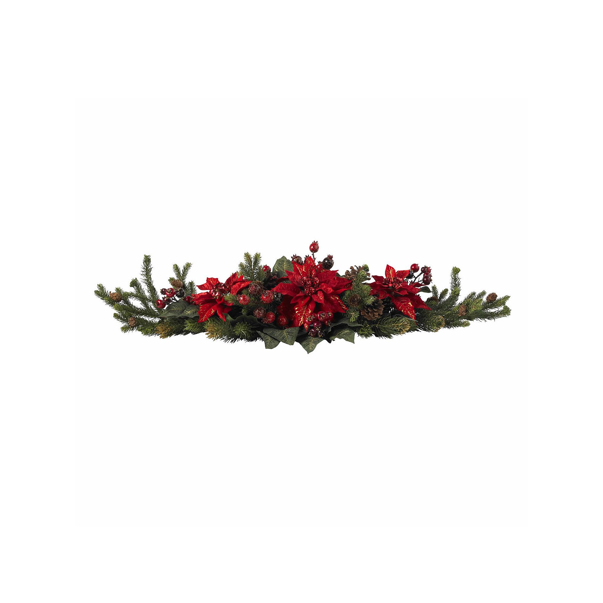 nearly natural Poinsettia & Berry Centerpiece, Red