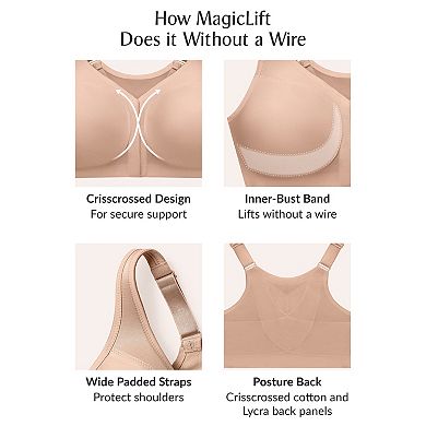 Glamorise Bra: MagicLift Posture Back Support Bra 1265 - Women's