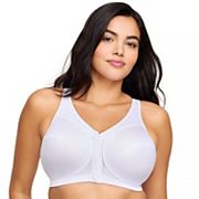 Buy Glamorise Women's MagicLift Front Close Posture Support Bra, White,  40DD at