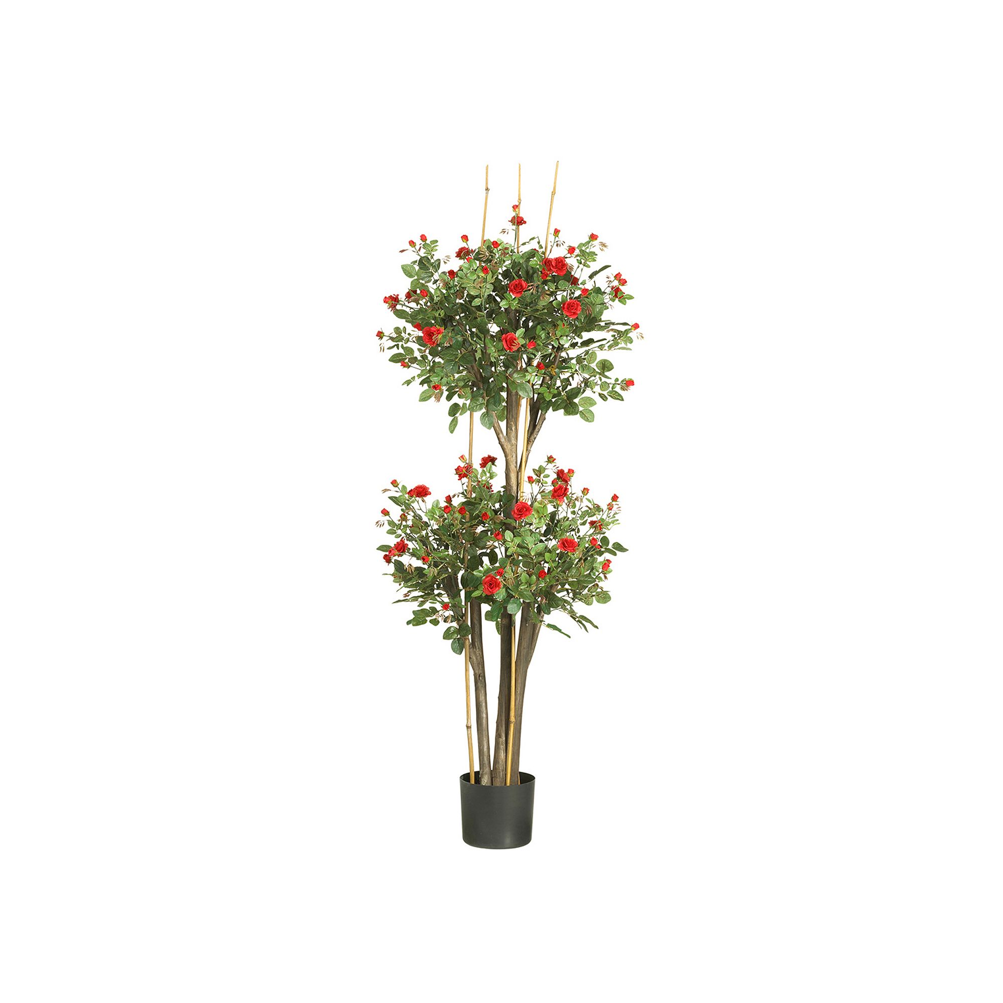 nearly natural 5-ft. Mini Rose Silk Tree, Red