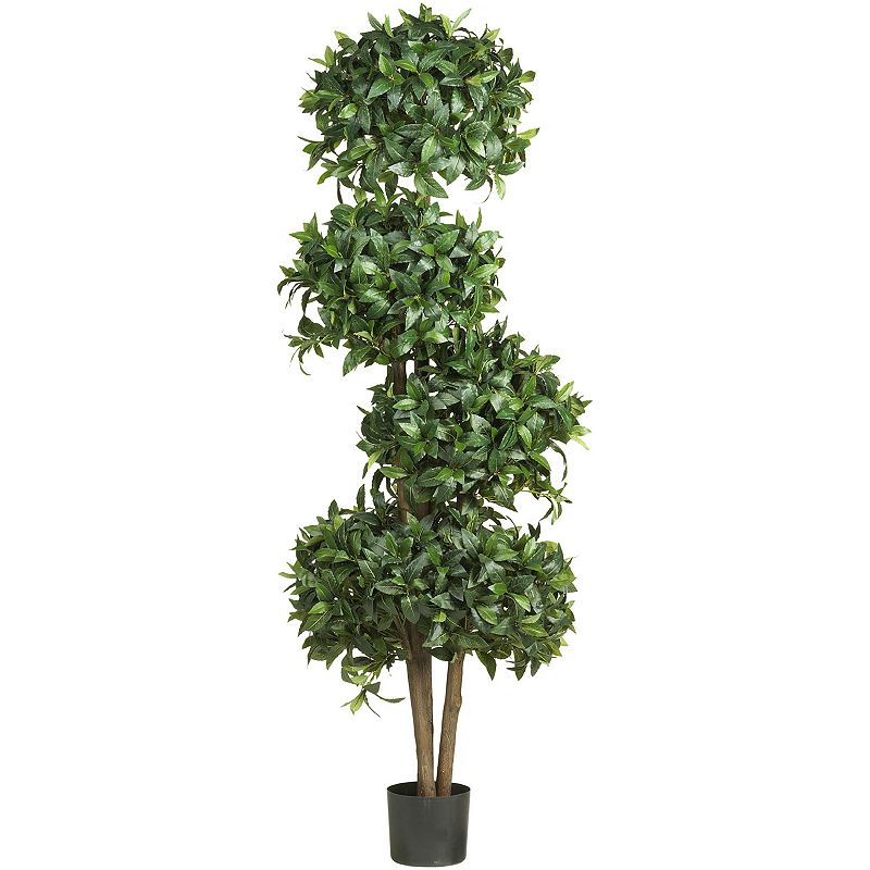 nearly natural 69-in. Sweet Bay Topiary Silk Tree, Green