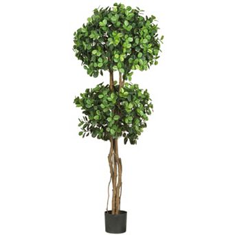 nearly natural 5 1/2-ft. Eucalyptus Topiary Silk Tree