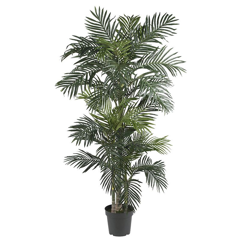 Nearly Natural 6.5' Golden Cane Palm Silk Tree: Unlit, Indoor Faux Foliage, No Assembly Required