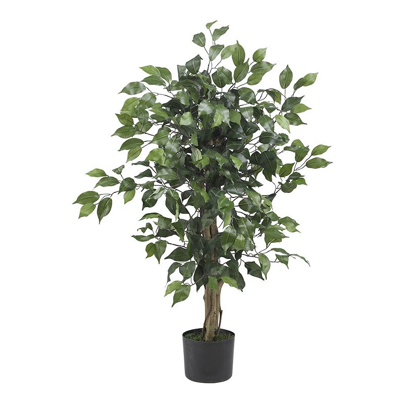 Nearly Natural 3  Ficus Artificial Tree  Green