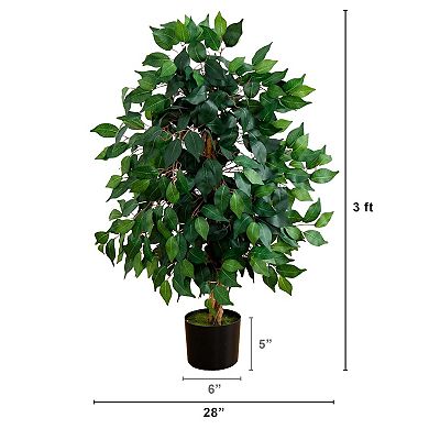 nearly natural 3-ft. Silk Ficus Tree