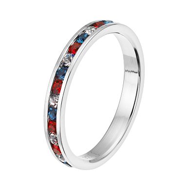 Traditions Jewelry Company Sterling Silver Crystal Eternity Ring