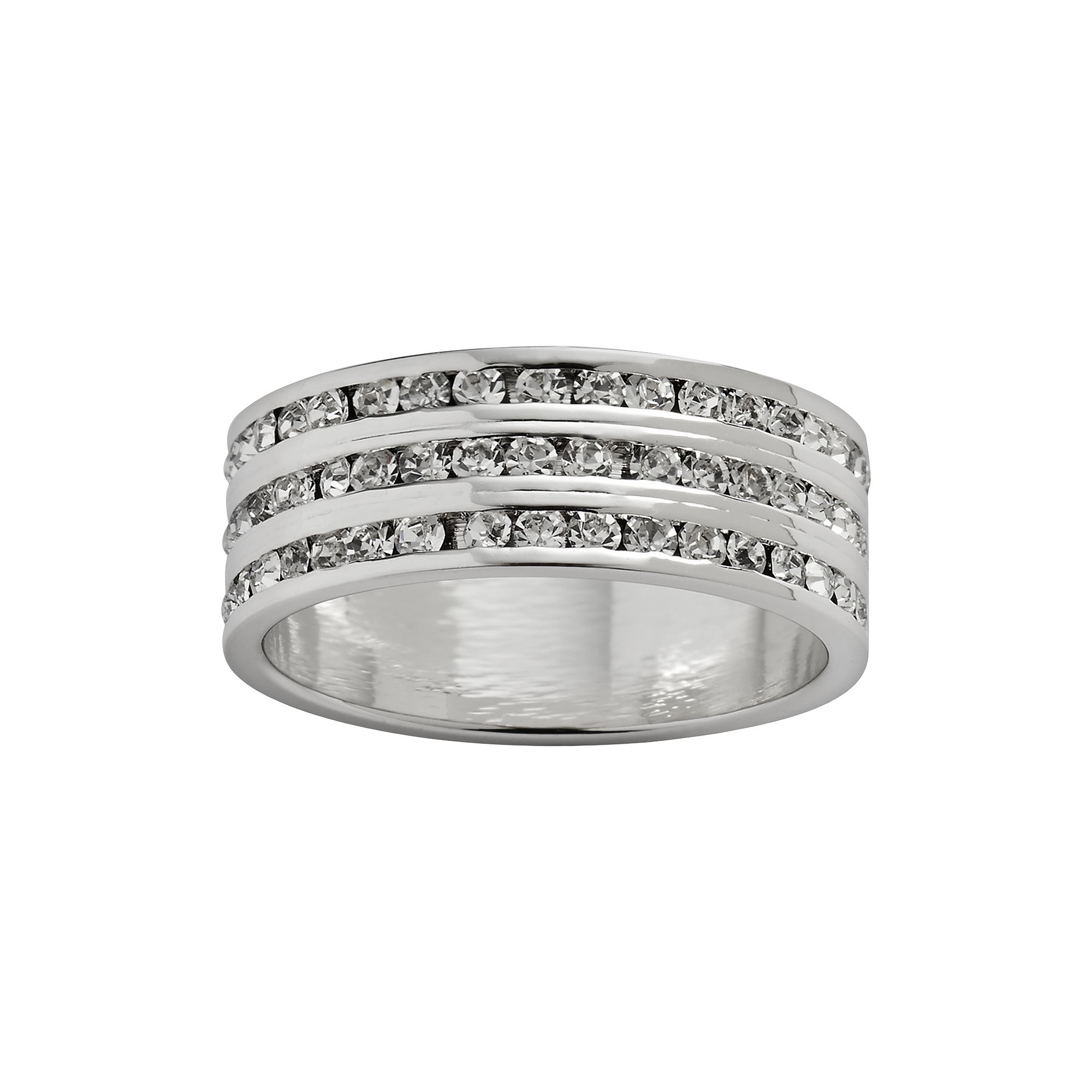 Traditions Jewelry Company Sterling Silver Crystal Eternity Ring, Womens, 